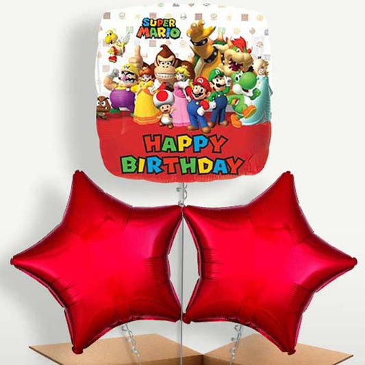 Super Mario Happy Birthday Helium Bunch of Balloons | Small Indoor Plants