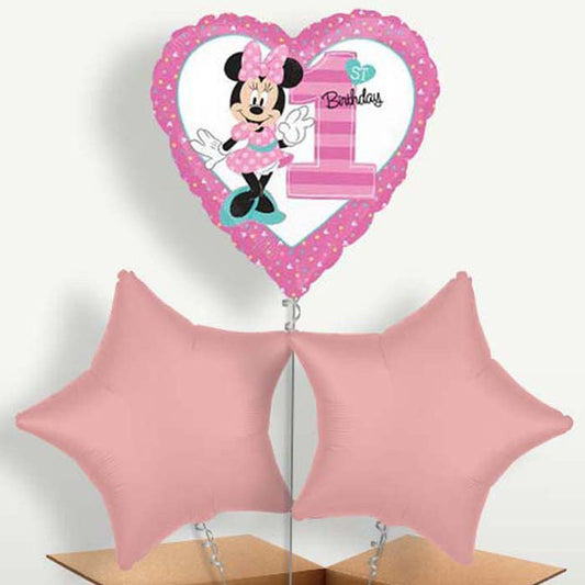 Minnie Mouse 1st Birthday Balloon Bunches | Small Indoor Plants