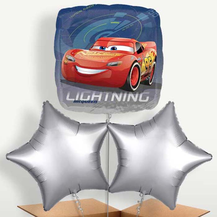 Disney Cars Trio Balloon Bunch inflated with Helium | Small Indoor Plants