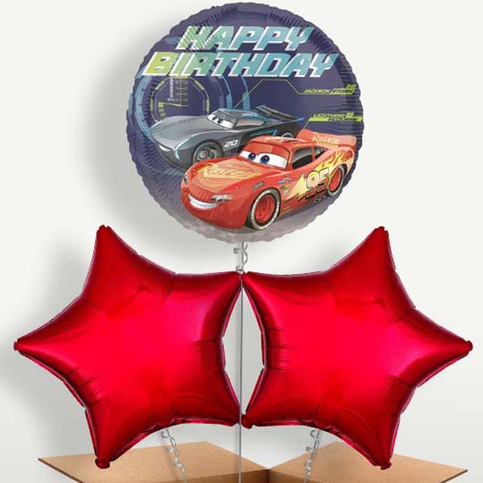 Disney Cars Birthday Trio Balloon Bunch inflated with Helium | Small Indoor Plants