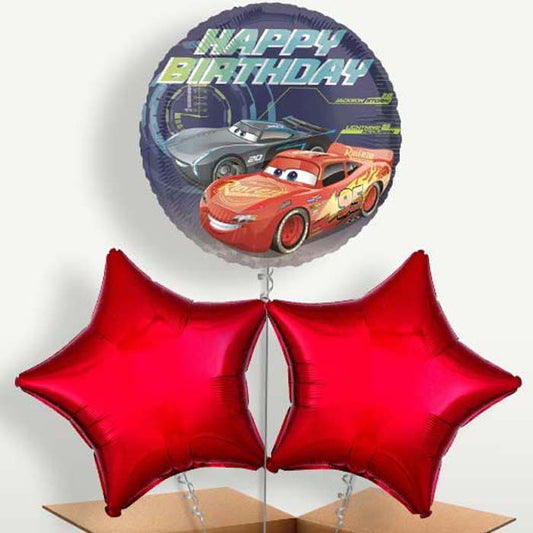 Disney Cars Birthday Trio Balloon Bunch inflated with Helium | Small Indoor Plants