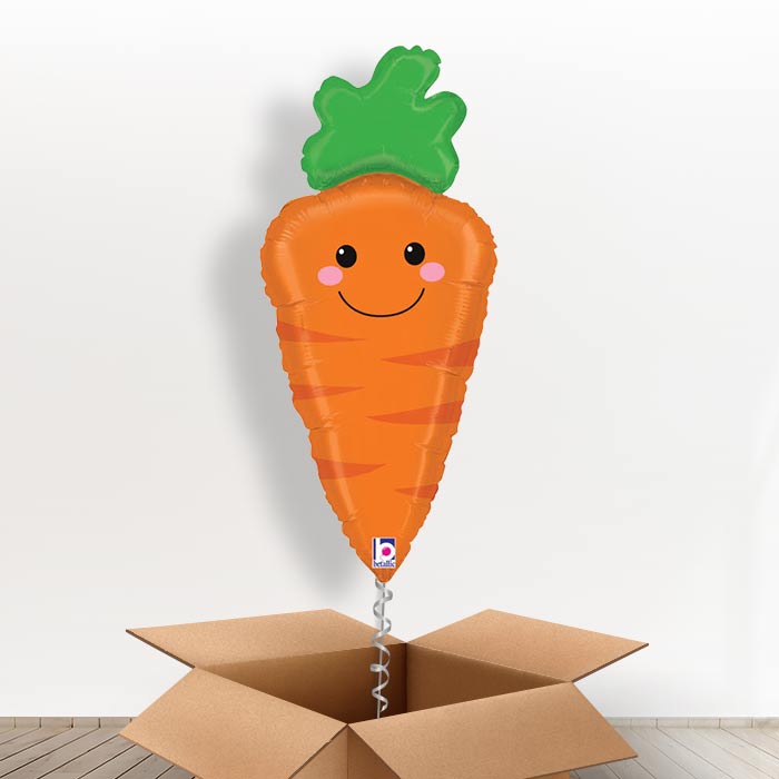 Carrot Giant Balloon in a Box Gift - With 3 Plain Balloons | Small Indoor Plants