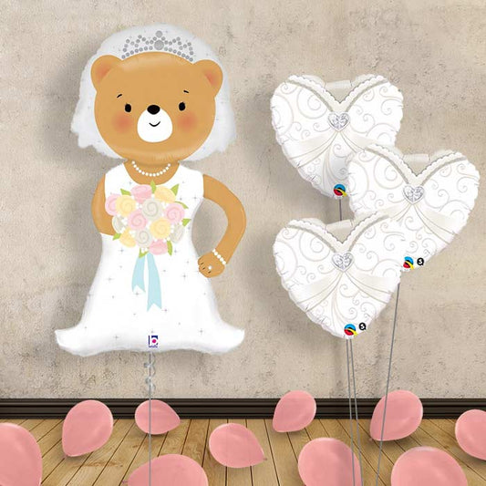 Wedding Balloon Displays - Bride Bear