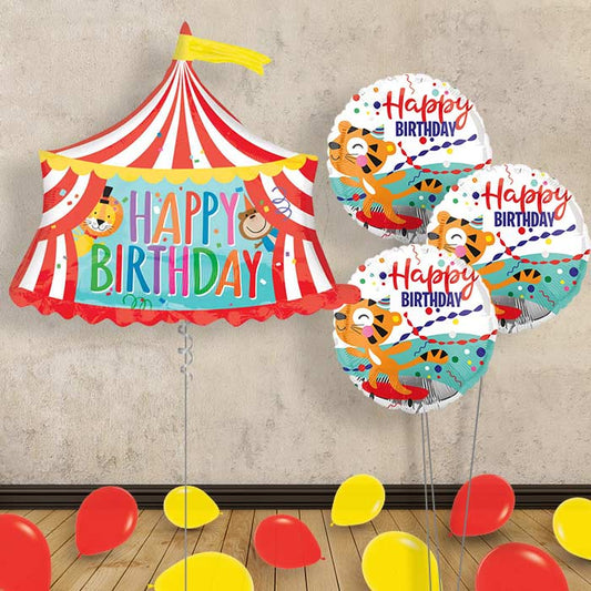 Circus Helium Balloon Bouquet – Happy Birthday - Themed Bouquet and Latex | Small Indoor Plants