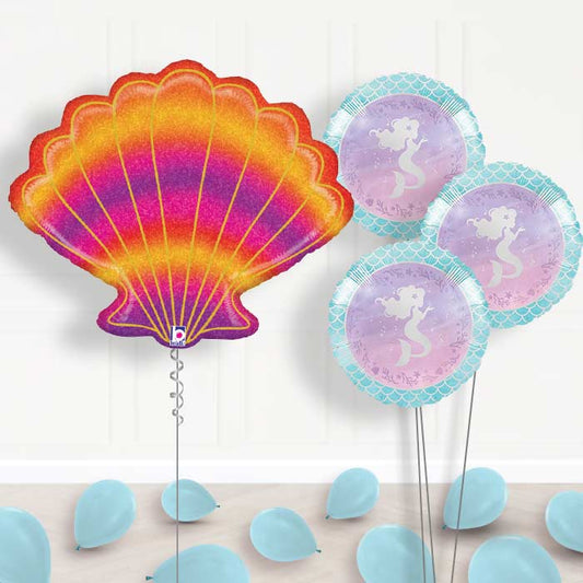 Glitter Seashell Inflated Helium Balloons Delivered