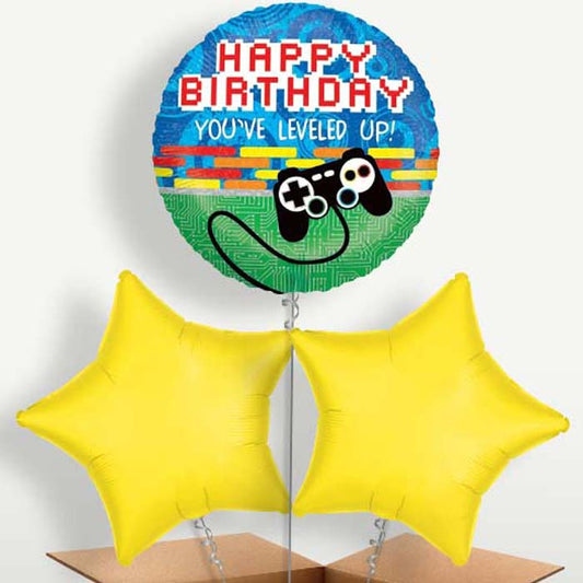 Happy Birthday Game Controller Balloons in a Bunch | Small Indoor Plants