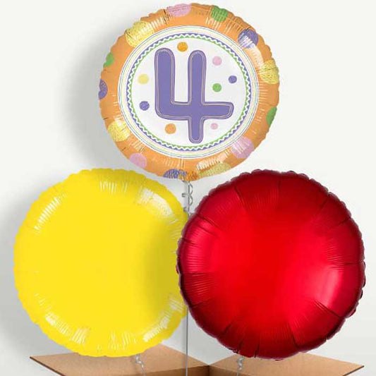 Colourful Spots 4th Birthday Bunch of Balloons | Small Indoor Plants