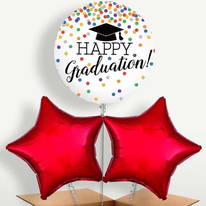 Confetti Happy Graduation Bunch of Balloons | Small Indoor Plants
