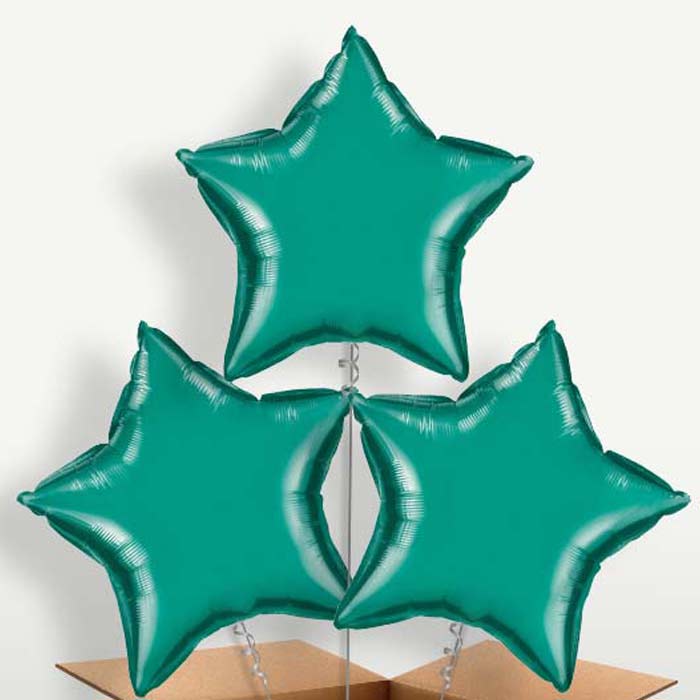 Teal Blue Star Helium Bunch of Balloons | Small Indoor Plants