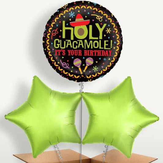 Holy Guacamole Birthday Balloons in a Bunch | Small Indoor Plants
