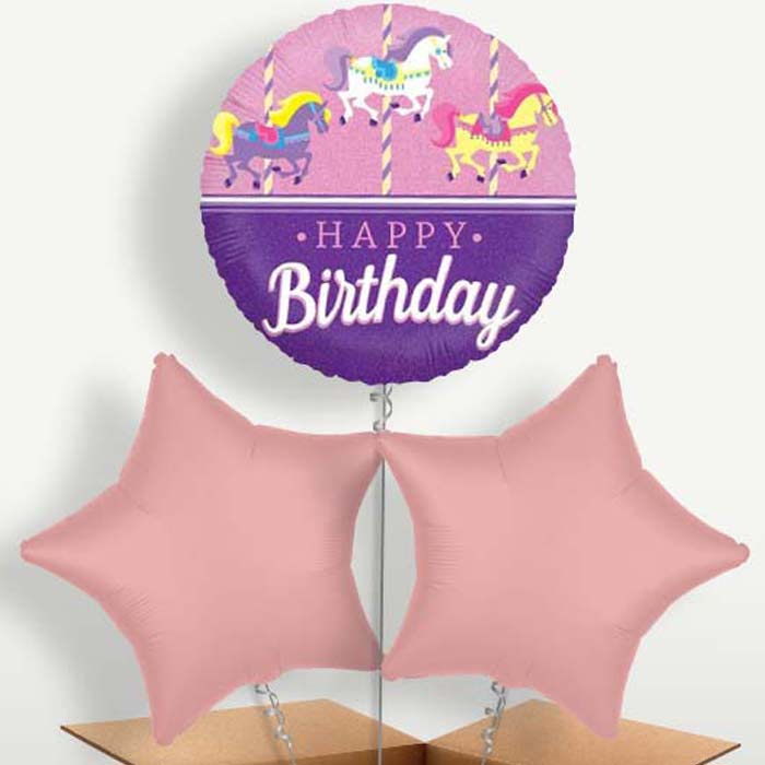 Carousel Horse Bunch of Balloons inflated with Helium | Small Indoor Plants