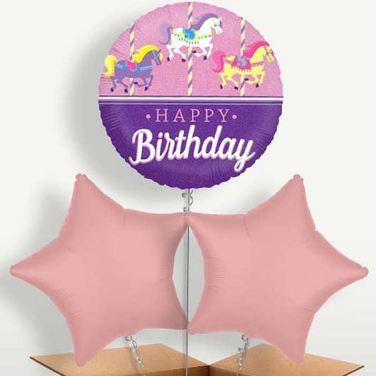 Carousel Horse Bunch of Balloons inflated with Helium | Small Indoor Plants