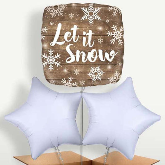 Let It Snow Christmas Balloon Bunches inflated with Helium | Small Indoor Plants