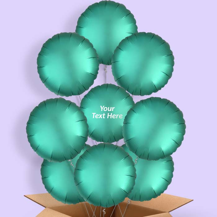 Jade Green Satin Circle Balloon in a Box