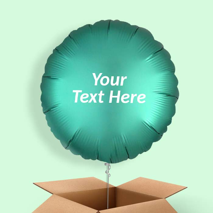 Jade Green Satin Circle Balloon in a Box