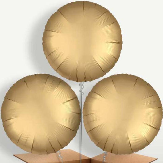 Satin Gold Circle Helium Bunch of Balloons | Small Indoor Plants