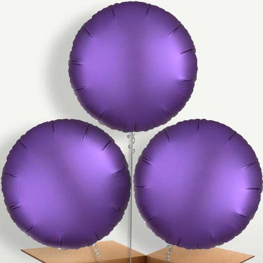 Dark Purple Satin Circle Bunch of Balloons | Small Indoor Plants