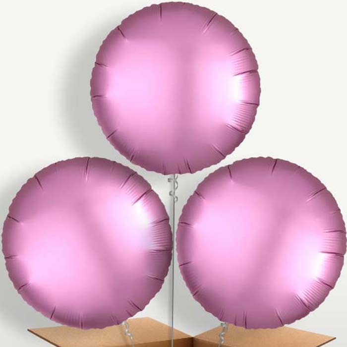 Flamingo Pink Trio Balloon Bunch inflated with Helium | Small Indoor Plants