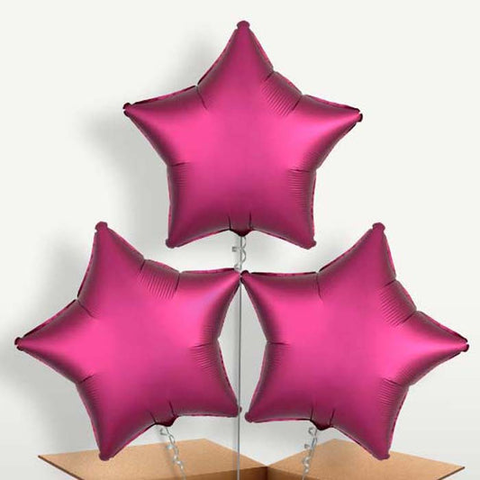 Hot Pink Star Balloon Bunches  inflated with Helium | Small Indoor Plants