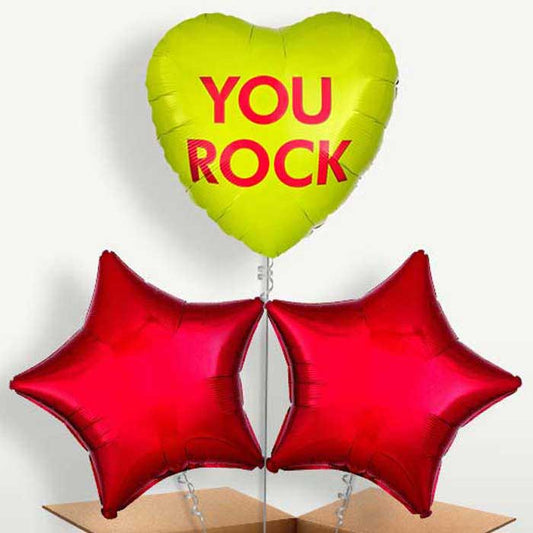 You Rock Candy Heart Helium Bunch of Balloons | Small Indoor Plants