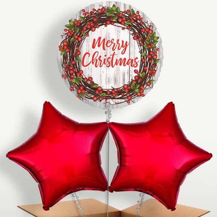 Rustic Merry Christmas Helium Bunch of Balloons | Small Indoor Plants