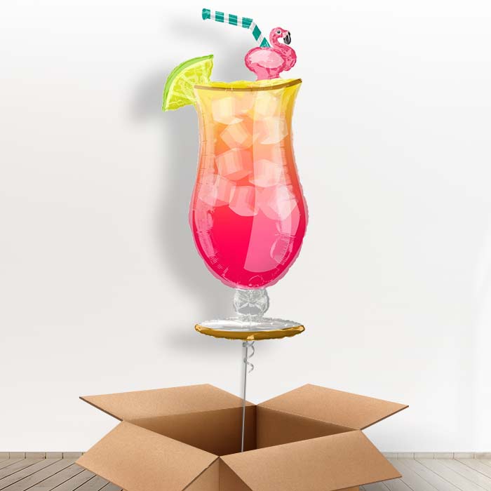 Summer Themed Tropical Cocktail Foil Balloon in a Box