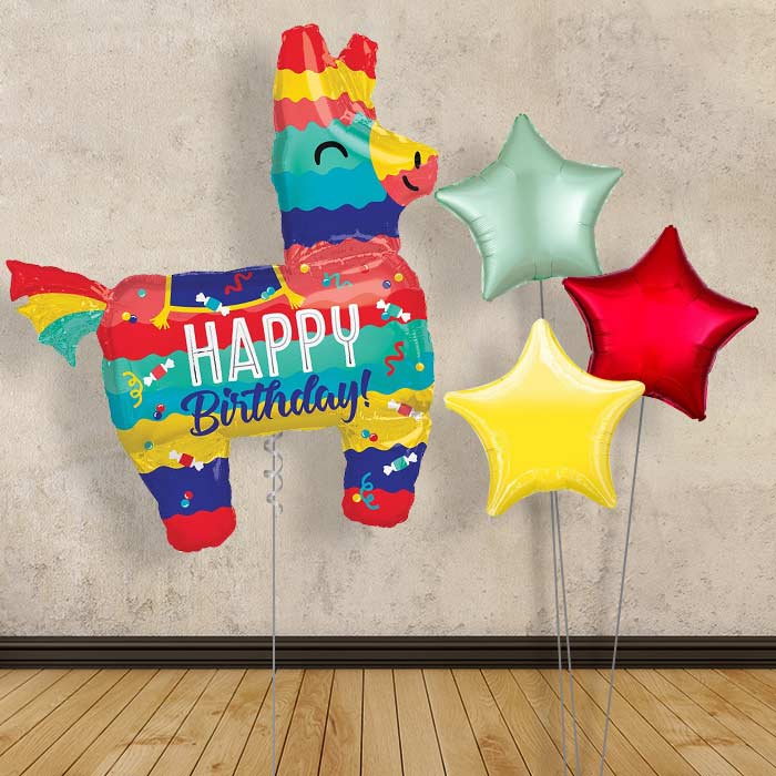 Mexican Balloons Display in a Box - Birthday - Plain Bouquet | Small Indoor Plants