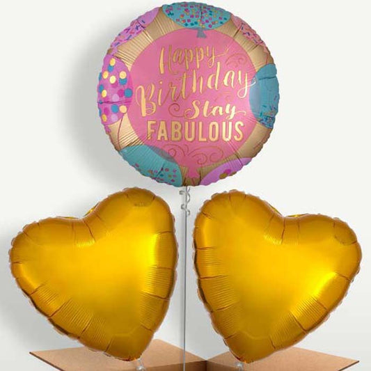 Stay Fabulous Birthday Helium Bunch of Balloons | Small Indoor Plants
