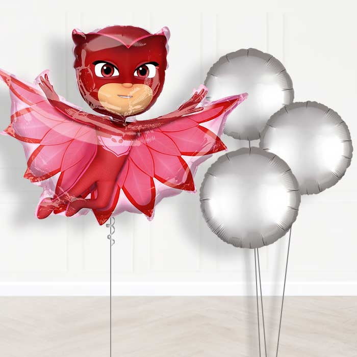 PJ Masks Owlette Inflated Helium Balloons Delivered - Plain Bouquet | Small Indoor Plants