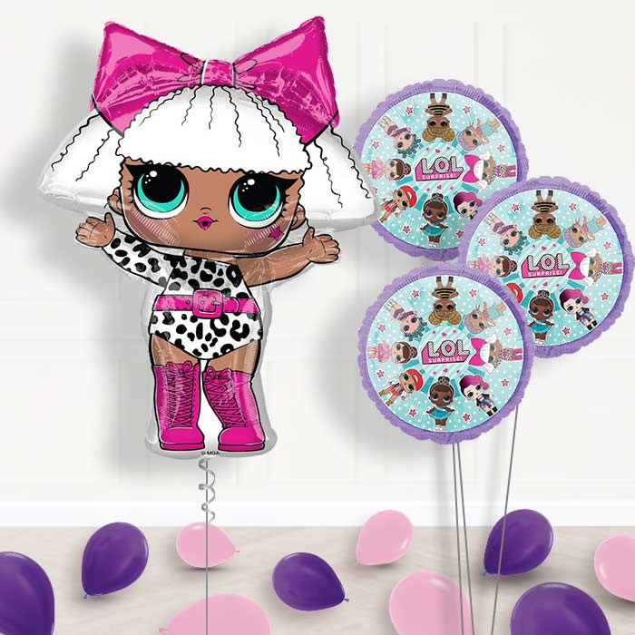 Lol Surprise Balloons Bouquet in a Box - Themed Bouquet and Latex | Small Indoor Plants