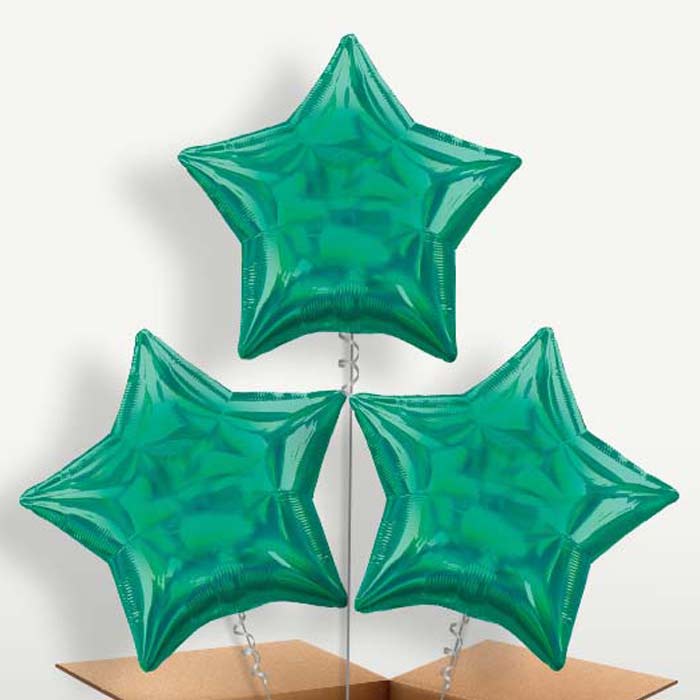 Dark Green Iridescent Star Bunch of Balloons | Small Indoor Plants