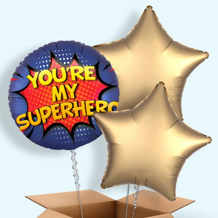 You're my Superhero 3 Balloon Bouquet in a Box