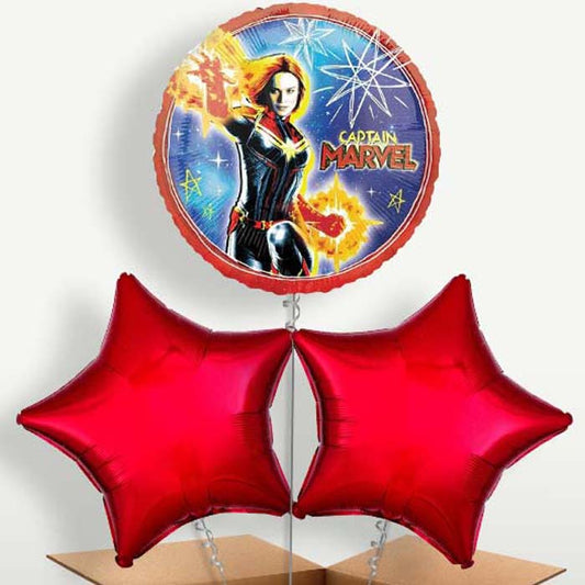 Captain Marvel Bunch of Balloons inflated with Helium | Small Indoor Plants