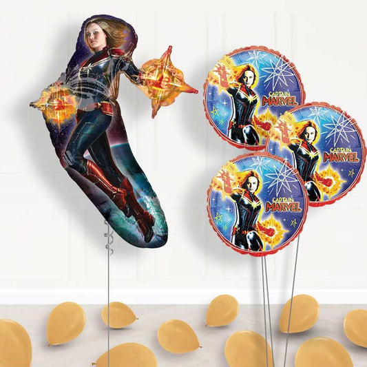 Captain Marvel Helium Balloons Bouquet