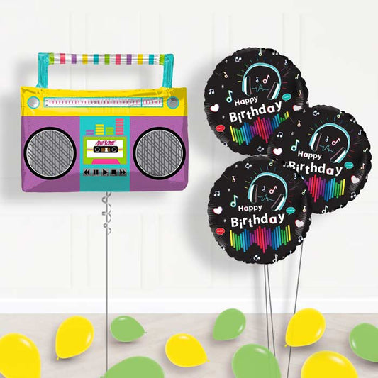 Giant Boombox Balloon Bouquet Delivery - Themed Bouquet and Latex | Small Indoor Plants