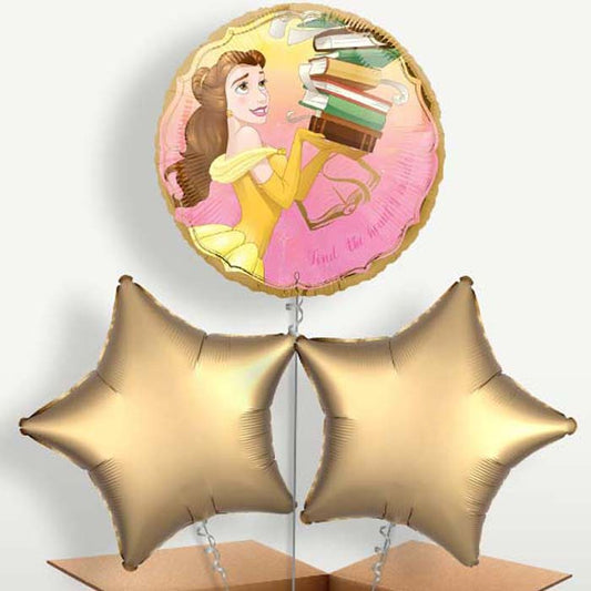 Princess Belle Trio Balloon Bunch inflated with Helium | Small Indoor Plants
