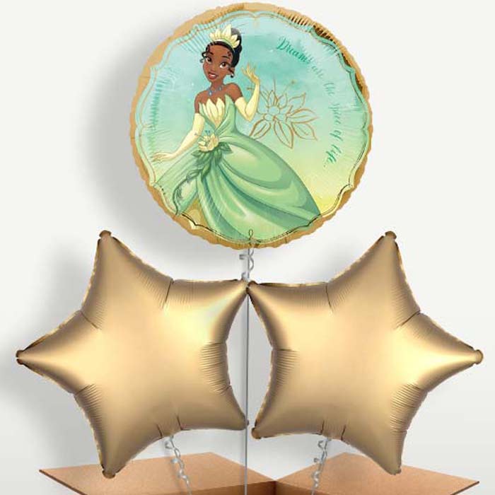 Princess Tiana Trio Balloon Bunch inflated with Helium | Small Indoor Plants