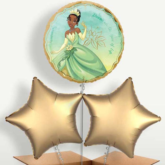 Princess Tiana Trio Balloon Bunch inflated with Helium | Small Indoor Plants