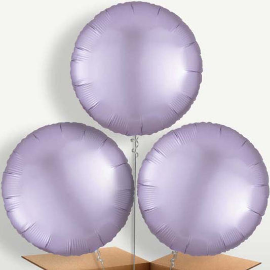 Pastel Lilac Purple Satin Circle Balloon Bunch | Small Indoor Plants