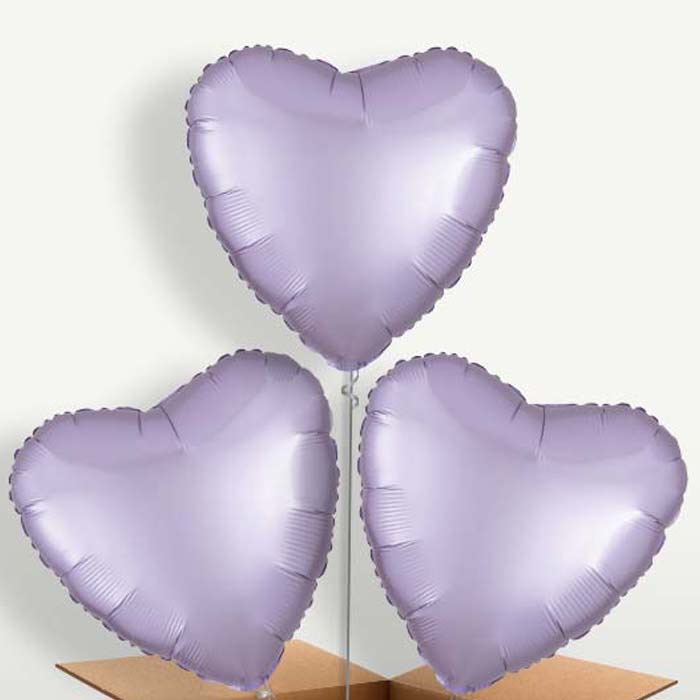 Lilac Heart Balloon Bunches inflated with Helium | Small Indoor Plants