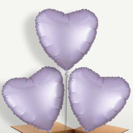 Lilac Heart Balloon Bunches inflated with Helium | Small Indoor Plants