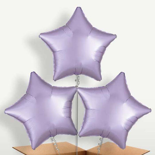 Pastel Lilac Star Balloon Bunch inflated with Helium | Small Indoor Plants