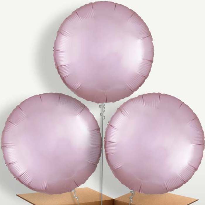 Pastel Pink Satin Circle Balloon Bunch | Small Indoor Plants