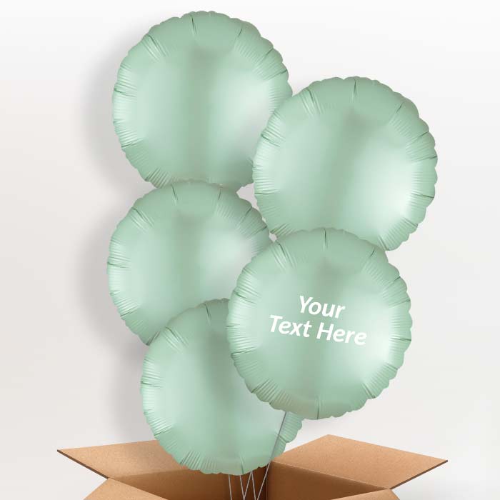 Mint Green Satin Circle Balloon in a Box