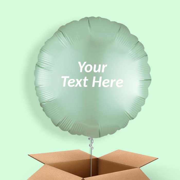 Mint Green Satin Circle Balloon in a Box