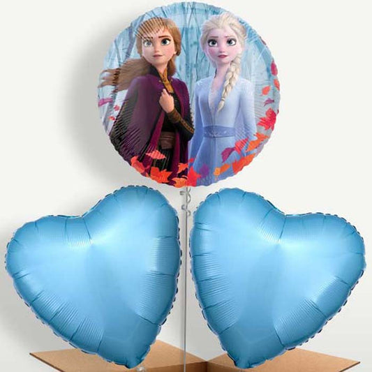 Elsa & Anna Frozen Theme Trio Balloon Bunch | Small Indoor Plants