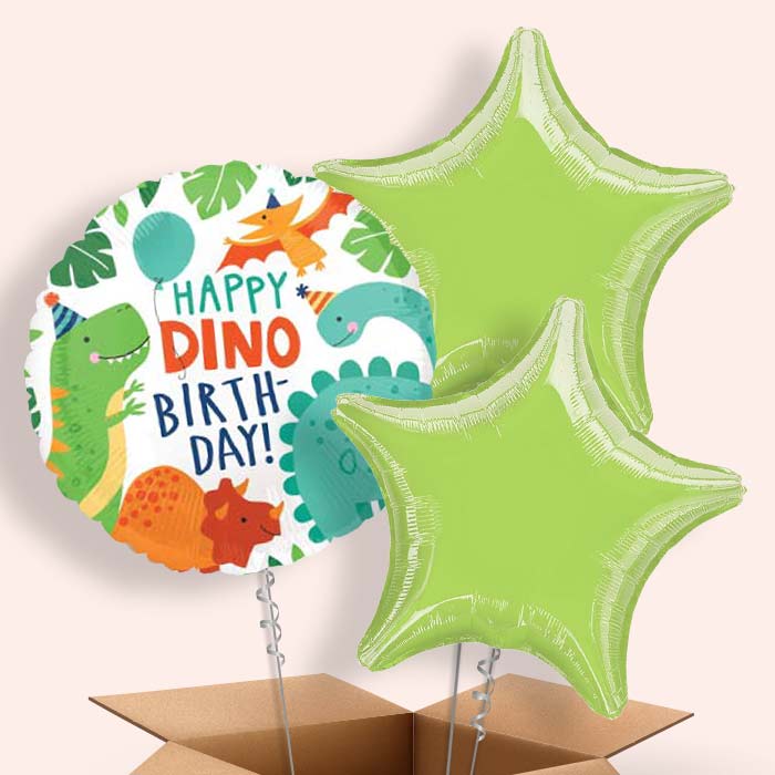 Happy Birthday Dino Balloons in a Box