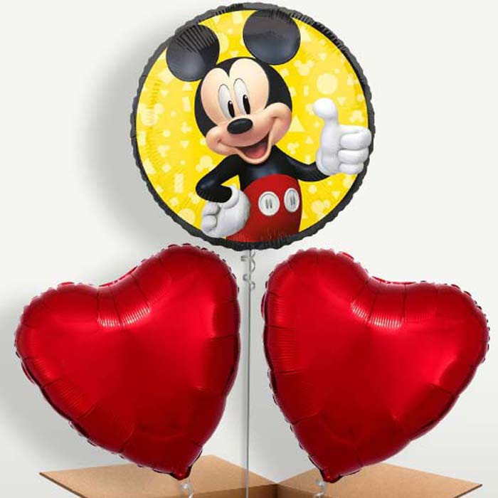 Mickey Mouse Black Balloon Bunches inflated with Helium | Small Indoor Plants