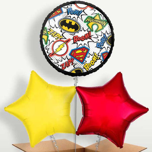 Justice League Comic Balloon Bunches inflated with Helium | Small Indoor Plants