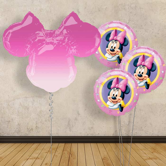 Ombre Minnie Mouse Head Balloon Bouquet Delivered